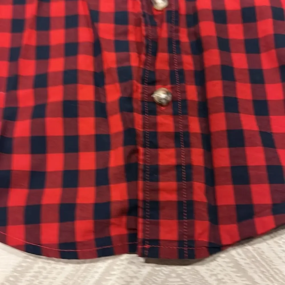 Crewcuts Boys Red & Navy Checkered Button Down Shirt